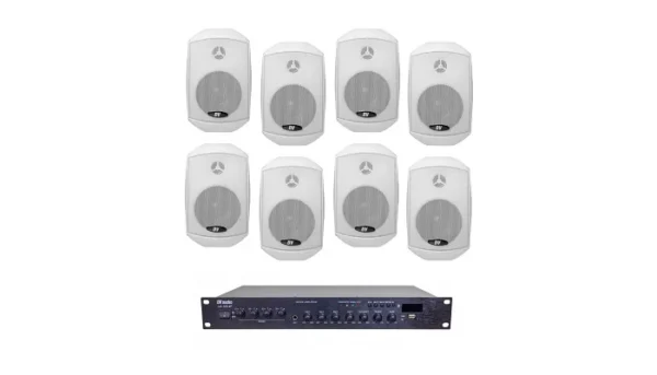 Комплект звуку DV audio LA1208MS4W для зони оповіщення до 160 м. кв.